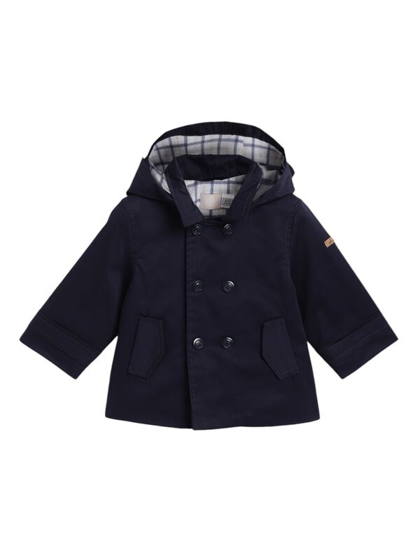 Boys Dark Blue Solid Jacket image number 0